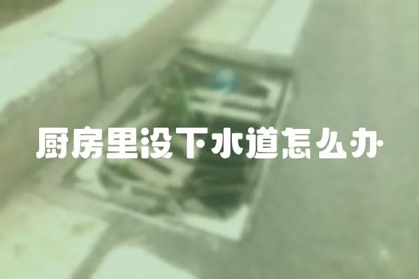 廚房里沒下水道怎么辦