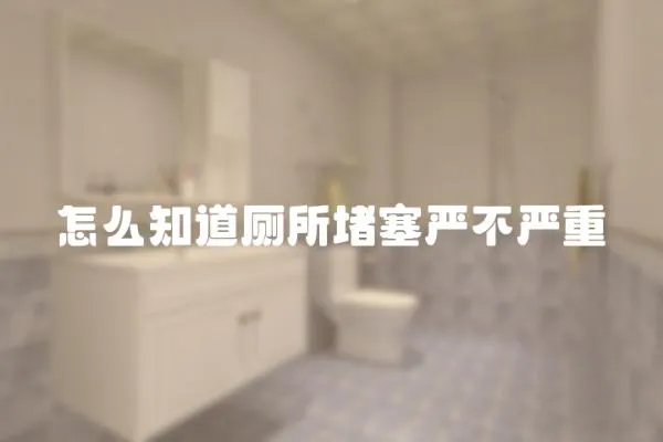 怎么知道廁所堵塞嚴不嚴重