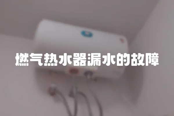燃氣熱水器漏水的故障