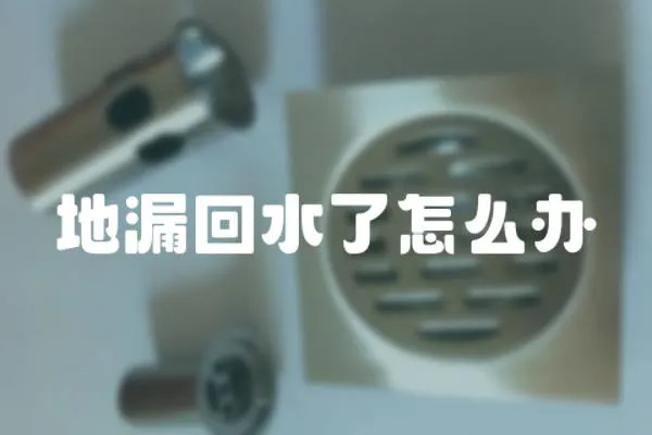 地漏回水了怎么辦