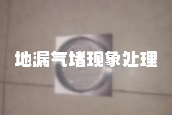 地漏氣堵現象處理