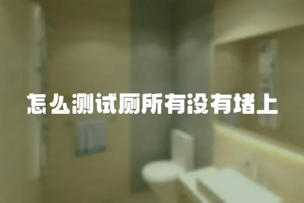 怎么測試廁所有沒有堵上