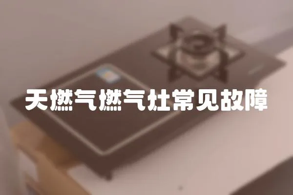 天燃氣燃氣灶常見故障