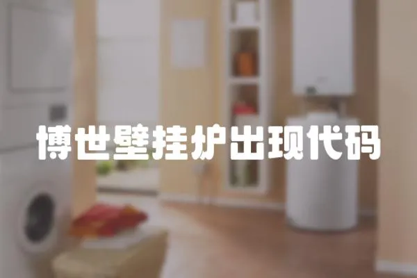 博世壁掛爐出現代碼