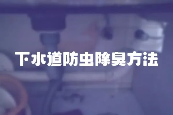 下水道防虫除臭方法