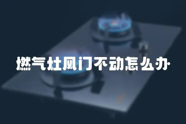 燃氣灶風門不動怎么辦