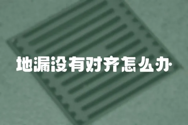 地漏沒有對齊怎么辦