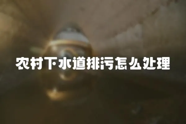 農村下水道排污怎么處理