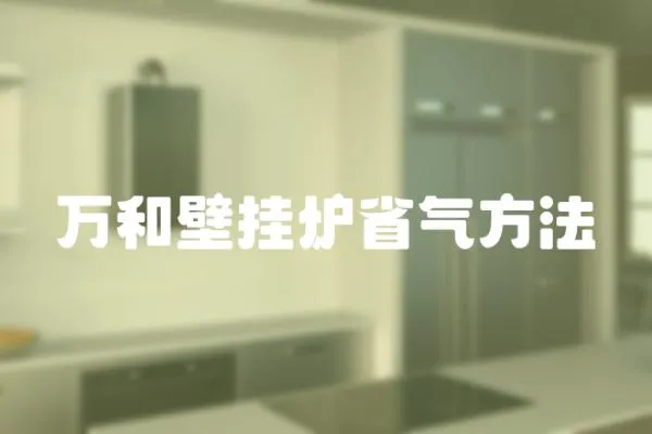 萬和壁掛爐省氣方法
