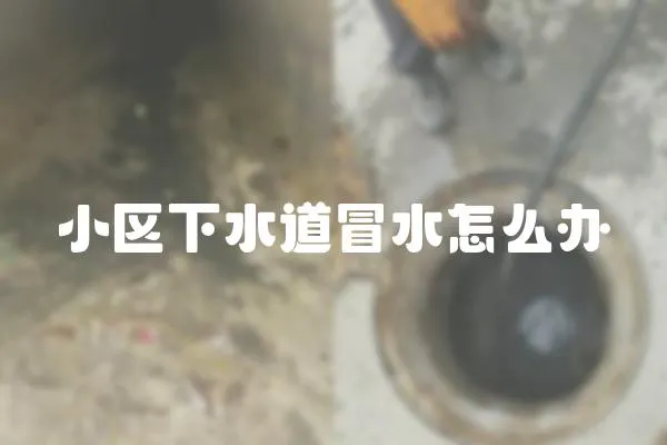 小區下水道冒水怎么辦