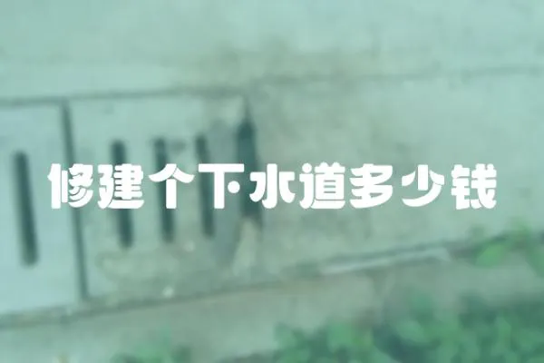 修建個下水道多少錢