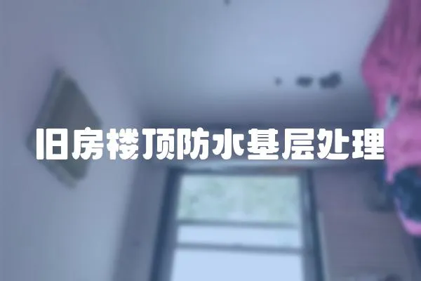 舊房樓頂防水基層處理