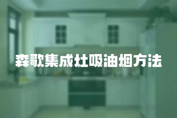 森歌集成灶吸油煙方法