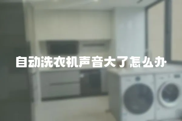 自動洗衣機聲音大了怎么辦