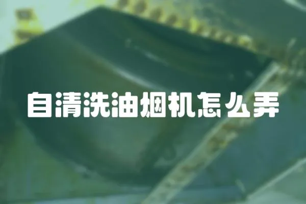 自清洗油煙機怎么弄