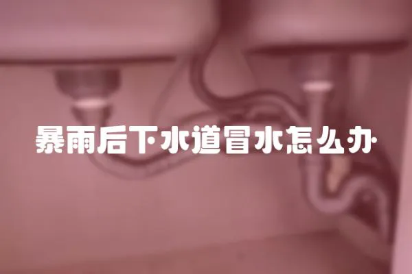 暴雨后下水道冒水怎么辦