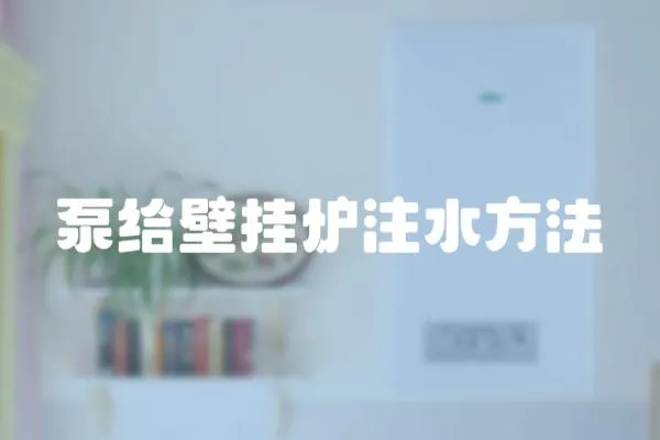 泵給壁掛爐注水方法