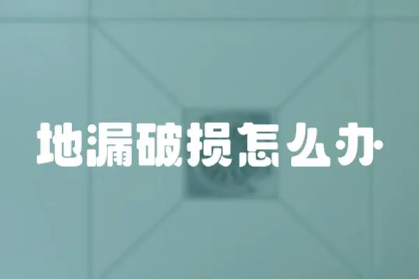 地漏破損怎么辦