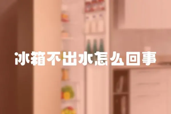 冰箱不出水怎么回事