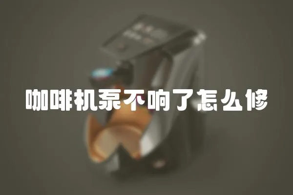 咖啡機泵不響了怎么修