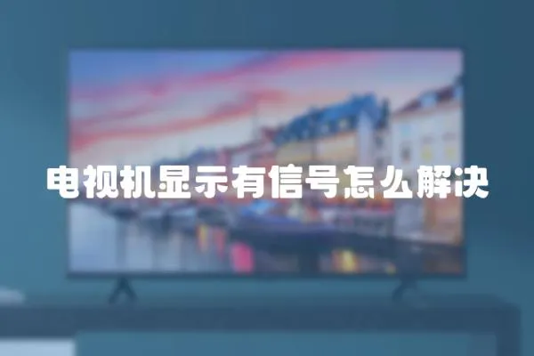 電視機(jī)顯示有信號怎么解決