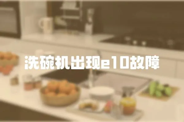 洗碗機出現e10故障