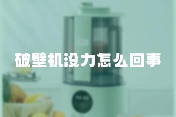 破壁機沒力怎么回事
