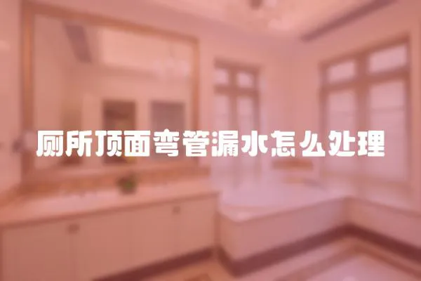 廁所頂面彎管漏水怎么處理