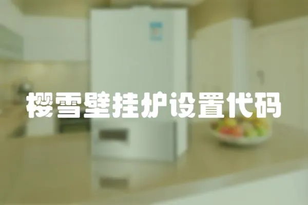櫻雪壁掛爐設置代碼