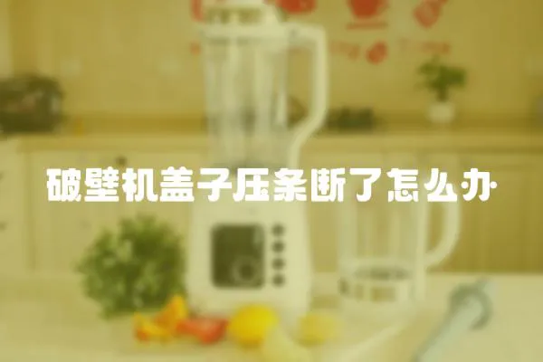 破壁機蓋子壓條斷了怎么辦