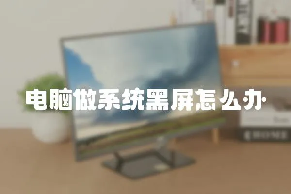 電腦做系統黑屏怎么辦