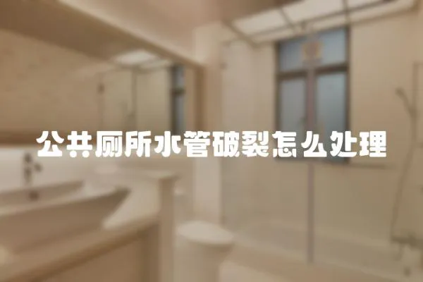 公共廁所水管破裂怎么處理