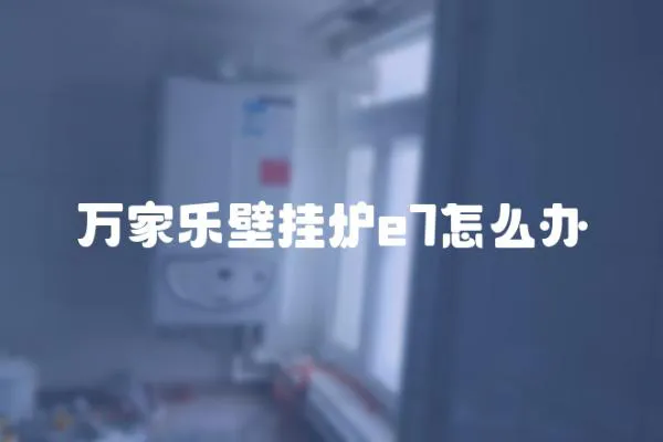 萬家樂壁掛爐e7怎么辦
