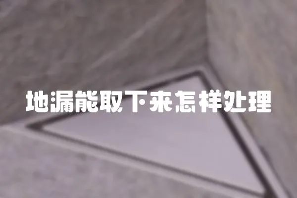 地漏能取下來怎樣處理
