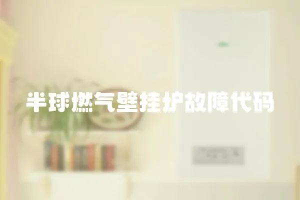 半球燃氣壁掛爐故障代碼
