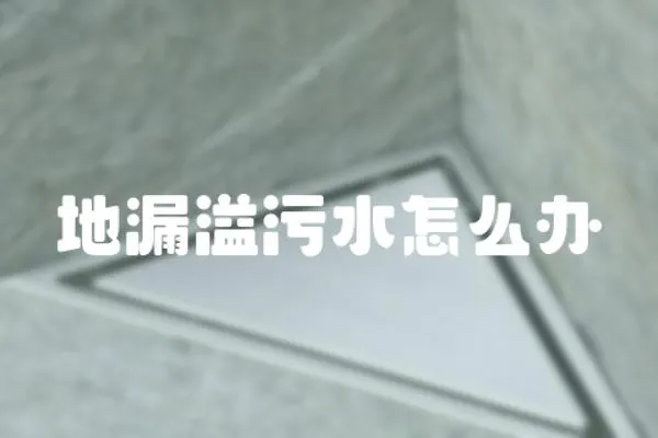 地漏溢污水怎么辦