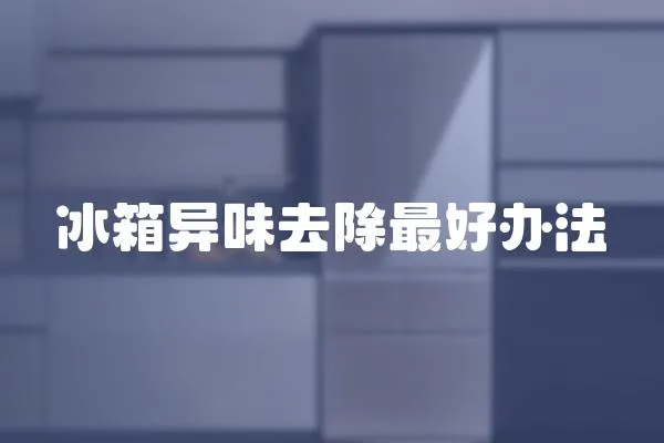 冰箱異味去除最好辦法
