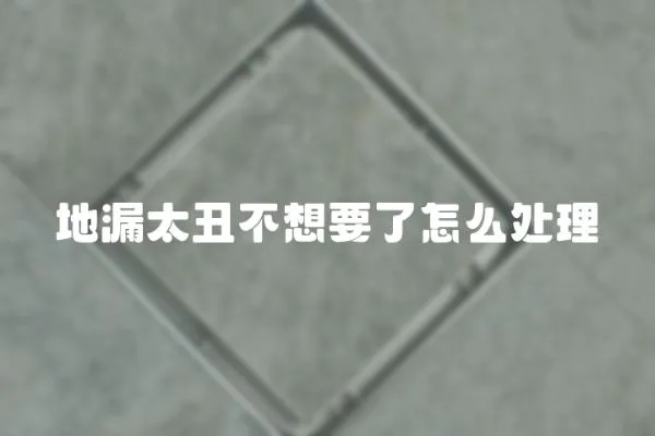 地漏太丑不想要了怎么處理