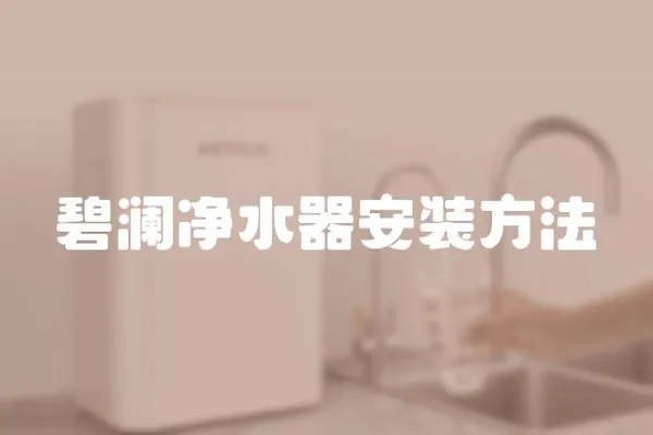 碧瀾凈水器安裝方法