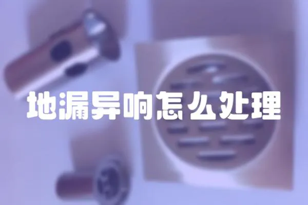 地漏異響怎么處理