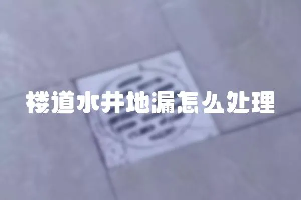樓道水井地漏怎么處理