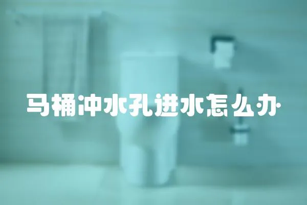 馬桶沖水孔進水怎么辦