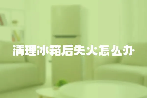 清理冰箱后失火怎么辦