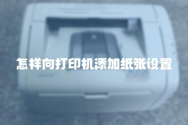 怎樣向打印機(jī)添加紙張?jiān)O(shè)置