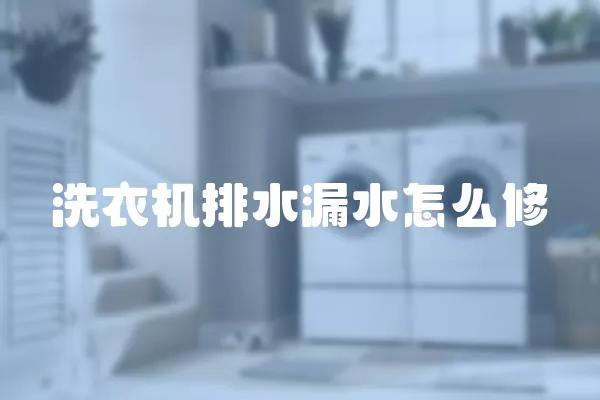 洗衣機排水漏水怎么修