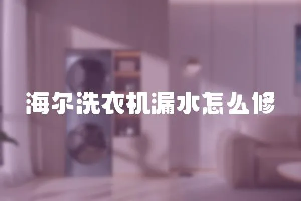 海爾洗衣機漏水怎么修