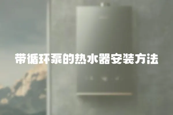 帶循環泵的熱水器安裝方法