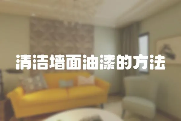 清潔墻面油漆的方法