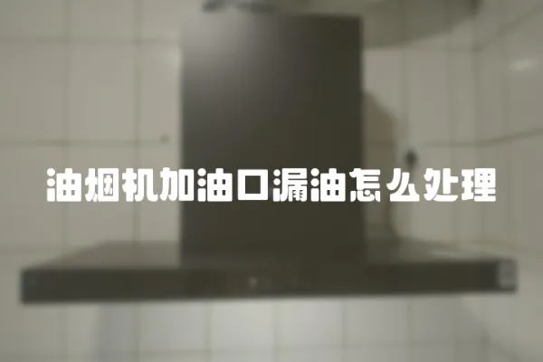油煙機加油口漏油怎么處理