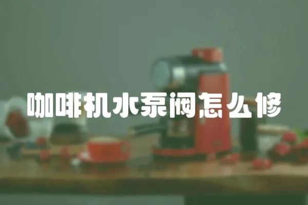 咖啡機水泵閥怎么修